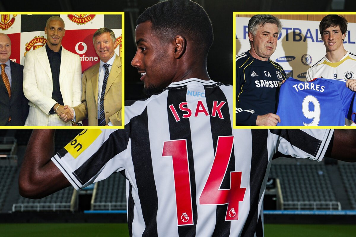 Prime 10 highest Premier League transfers after inflation has Alexander Isak NINTH regardless of document transfer