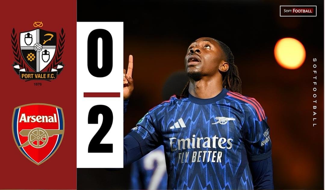 Eze Will get Off the Mark as Arsenal Edge Previous Port Vale – Softfootball