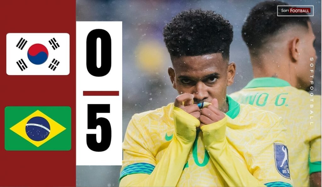 Estêvão and Rodrygo Shine as Brazil Crush South Korea 5–0 in Dominant ...