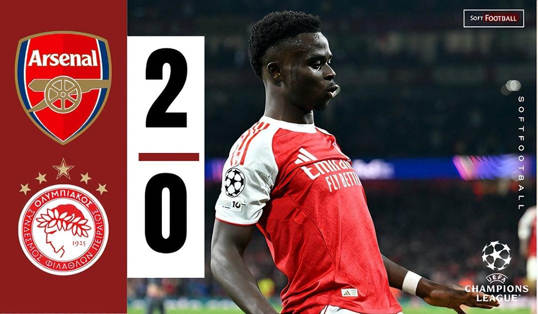 Arsenal hand Olympiacos first defeat of the season, as Saka scores first UCL aim – Softfootball