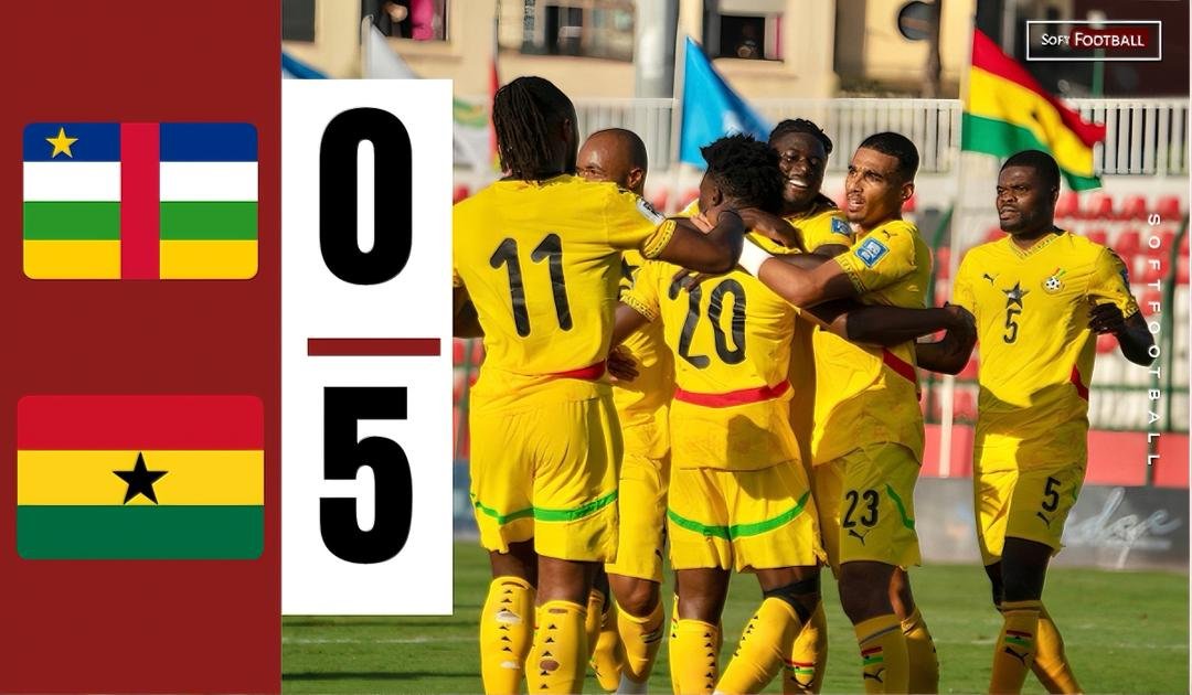 Ghana Crush Central African Republic 5–0 to Shut in on 2026 World Cup Qualification – Softfootball