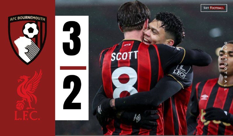 Adli’s Stoppage-Time Strike Sinks Liverpool as Bournemouth Snatch Dramatic 3-2 Win – Softfootball