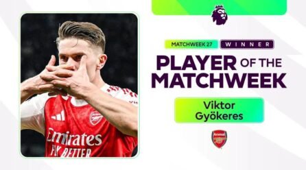 Gyökeres Wins Matchweek 27 Award After Derby Brace as Arsenal Keep in Title Hunt – Softfootball