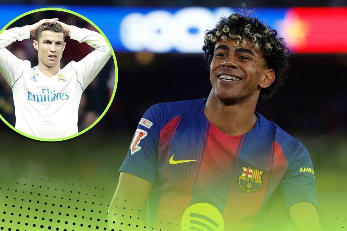 Lamine Yamal is about to interrupt a wild Cristiano Ronaldo La Liga file at 18