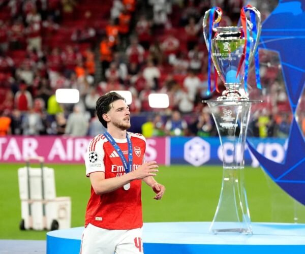 Declan Rice Says Arsenal’s Journey Is “Solely the Begin” After Champions League Ultimate Defeat – Softfootball