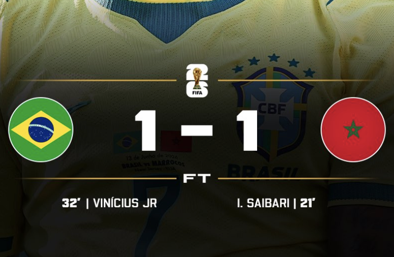 Morocco Maintain Brazil to 1–1 Attract Group C Opener as Saibari and Vinícius Júnior Commerce First‑Half Objectives – Softfootball