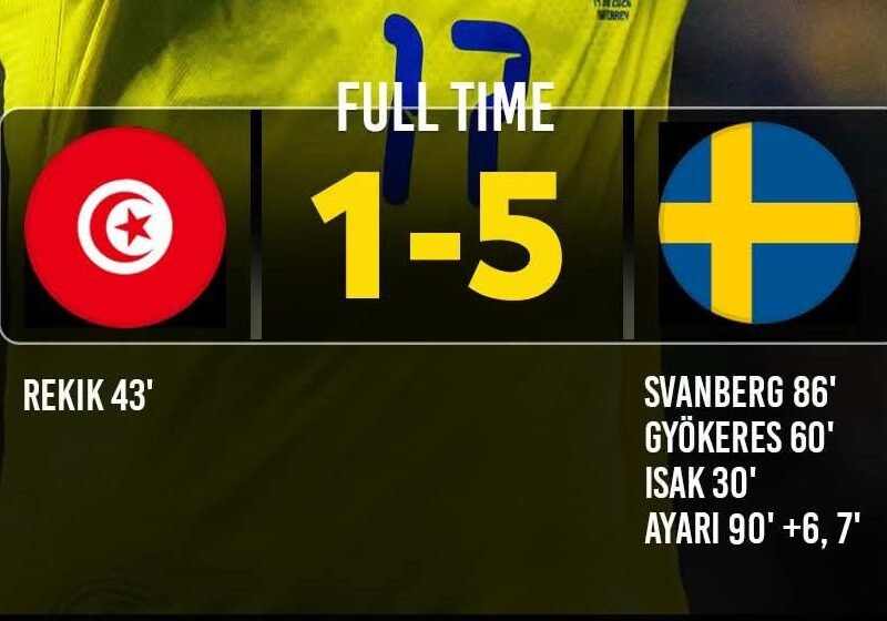 Sweden Thrash Tunisia 5-1 in World Cup Opener as Ayari Shines with Gorgeous Brace – Softfootball