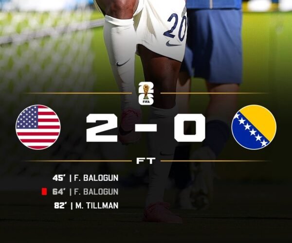 USA Beat Bosnia Regardless of Balogun Crimson Card To Set Up Belgium Showdown – Softfootball