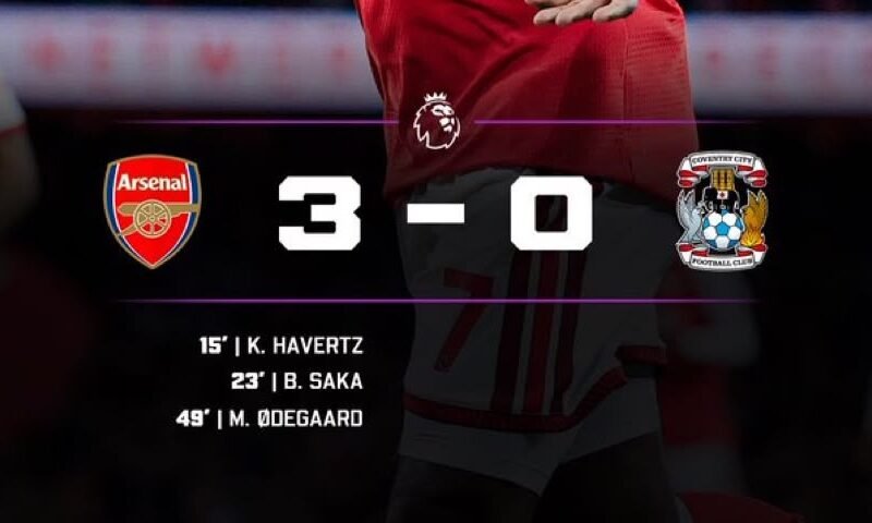 Arsenal Start Title Protection with 3-0 Win Over Coventry – Softfootball