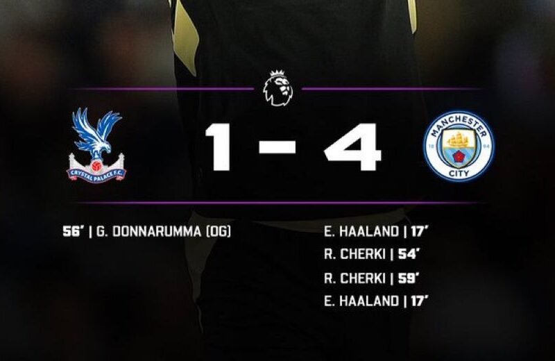 Manchester Metropolis Thrash Crystal Palace 4-1 at Selhurst Park