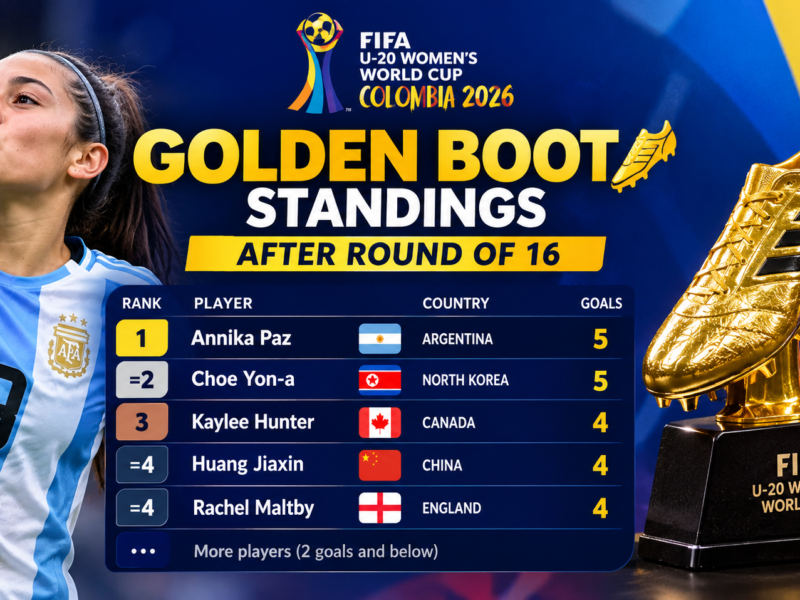 2026 FIFA U‑20 Ladies’s World Cup Golden Boot Standings After Spherical of 16