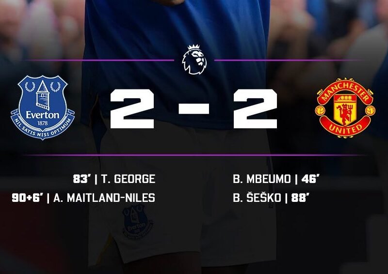 Everton 2-2 Manchester United As Maitland-Niles Rescues Level