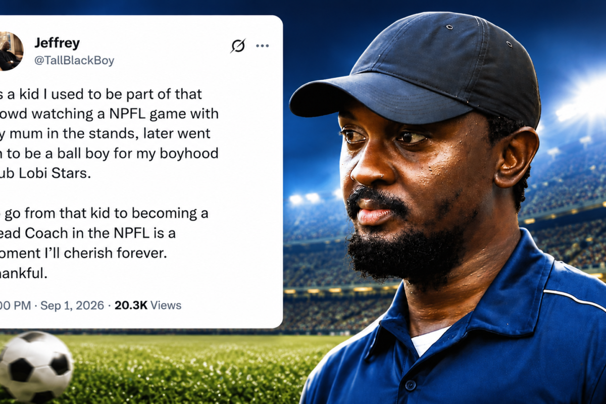 Jeffrey Buter Displays on Journey From NPFL Fan and Lobi Stars Ball Boy to Sporting Lagos Head Coach