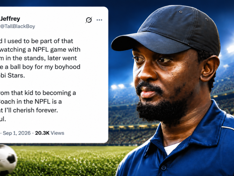Jeffrey Buter Displays on Journey From NPFL Fan and Lobi Stars Ball Boy to Sporting Lagos Head Coach