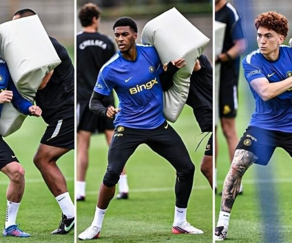 Chelsea prepare with rugby pads forward of Arsenal showdown