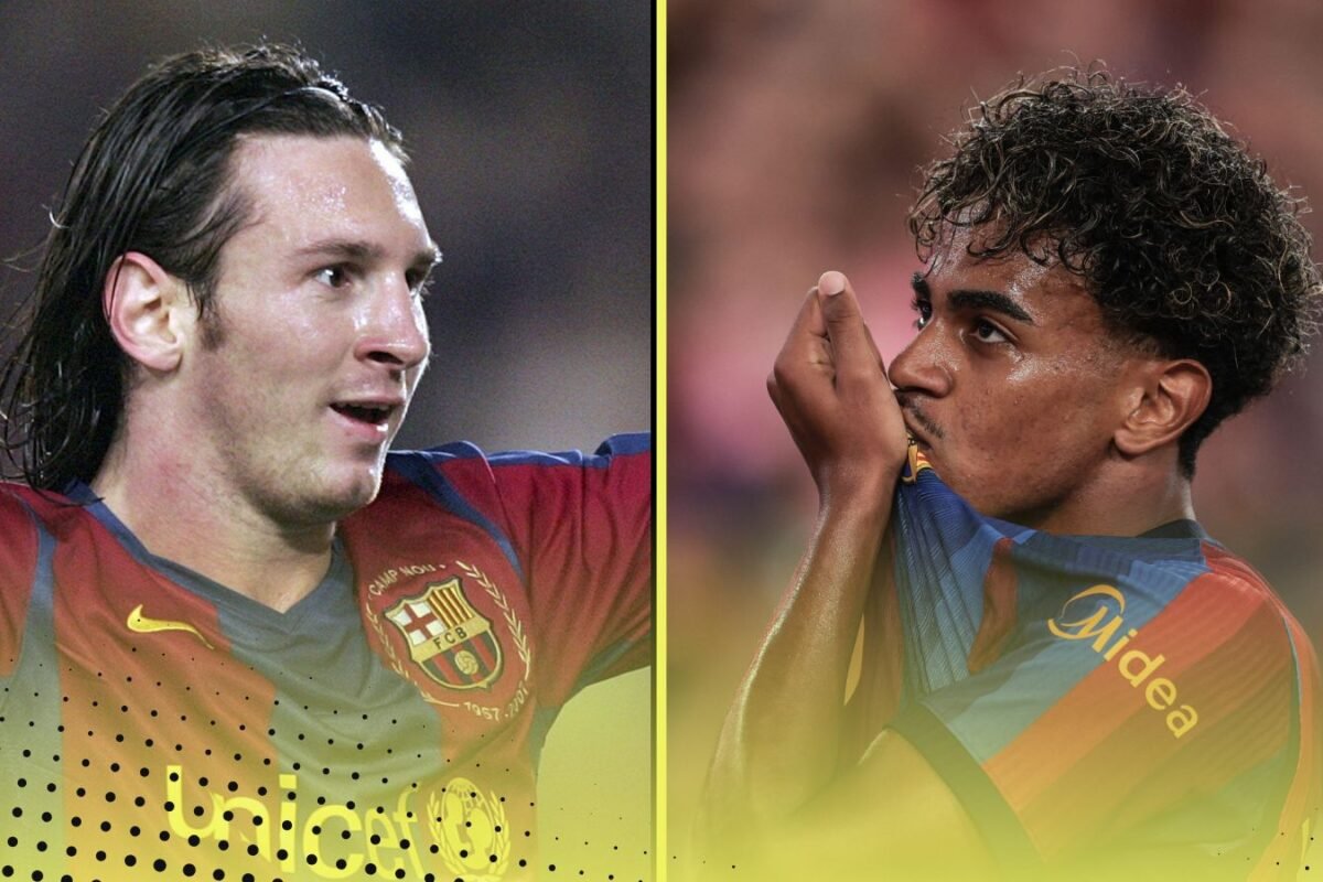 Who scored 50 targets for Barcelona quickest?