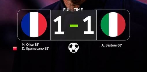 Olise Scores Beautiful Objective as France Draw 1-1 With Italy