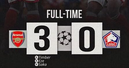 Arsenal Beat Lille 3-0 as Jurrien Timber Shines in Dominant Efficiency