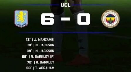 Aston Villa Thrash Fenerbahçe 6-0 as Jackson and Barkley Shine