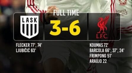 Liverpool Beat LASK 6-3 as Barcola Hits Hat-Trick