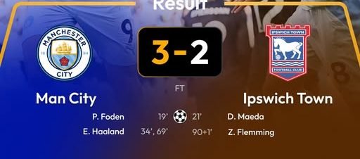 Man Metropolis Beat Ipswich 3-2 as Haaland Shines After Semenyo’s Sunderland Heroics