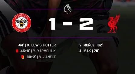 Liverpool Battle Again to Beat Brentford as Isak and Muñoz Ship Second Half Targets