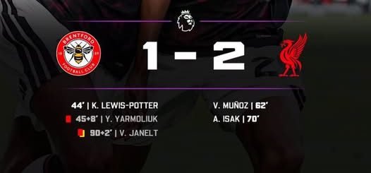 Liverpool Battle Again to Beat Brentford as Isak and Muñoz Ship Second Half Targets