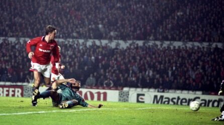 Celebrating Man Utd’s Lee Sharpe & his backheel towards Barcelona